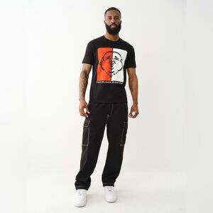 True religion BAGGY CARGO PANT men size 32 color black